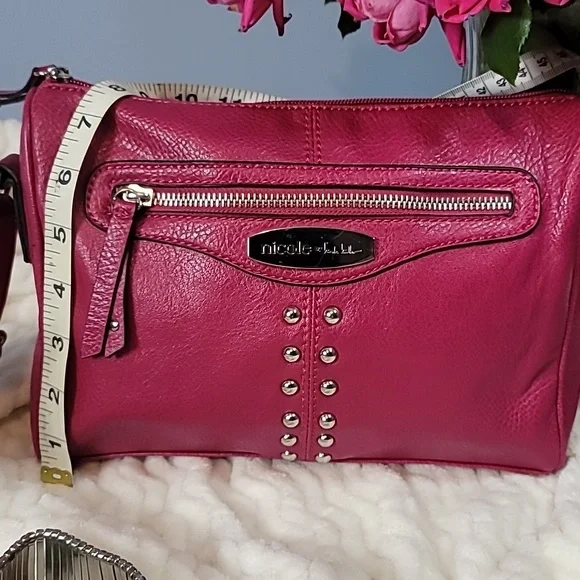Nicole by Nicole Miller Faux Leather Hot Pink Crossbody Bags - Picture 3 of 4